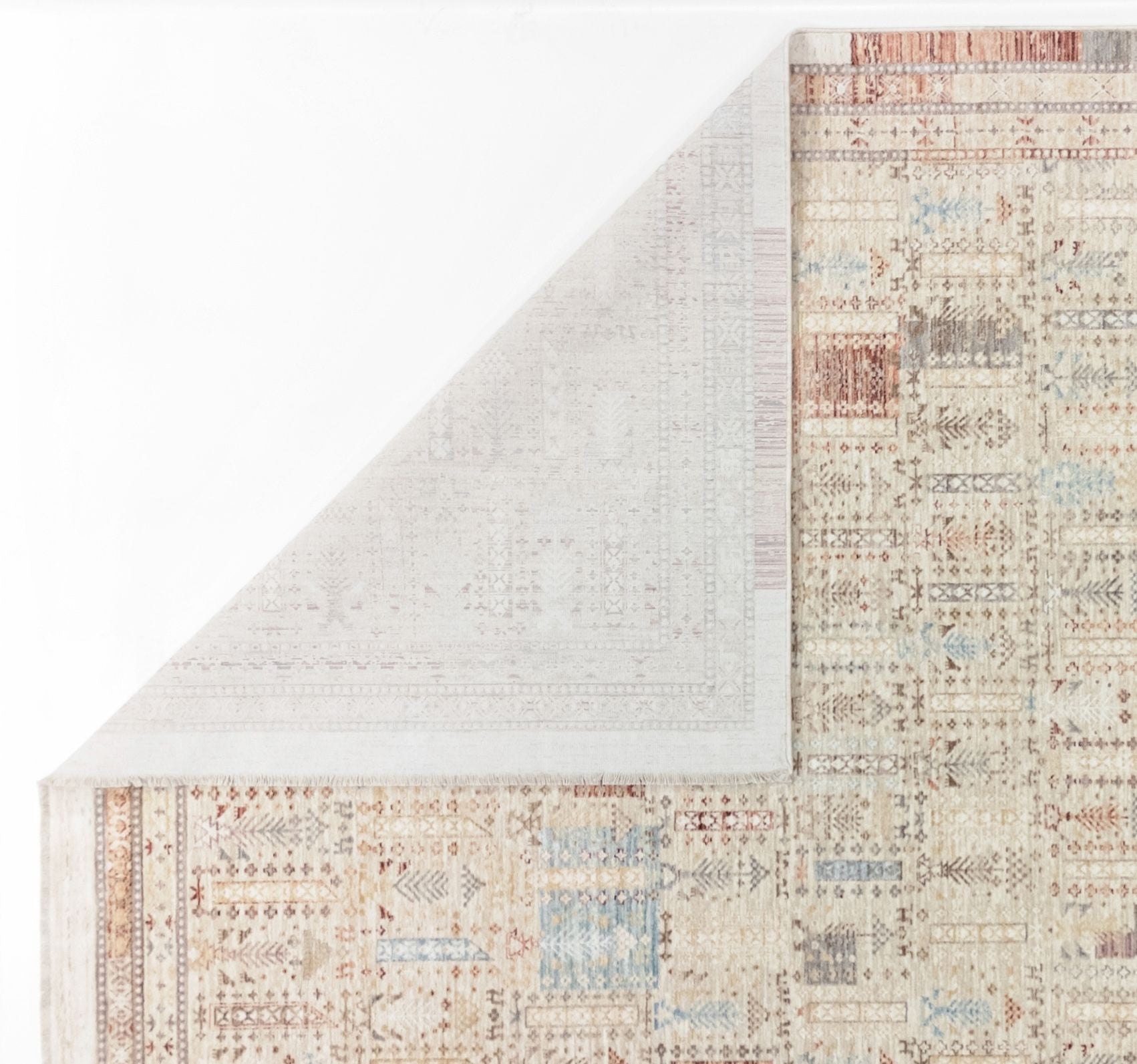 Apex Ambiance 2921 Bej - Minimalist Soft Vintage Kadifemsi Yumuşak İnce ve Silinebilir Halı